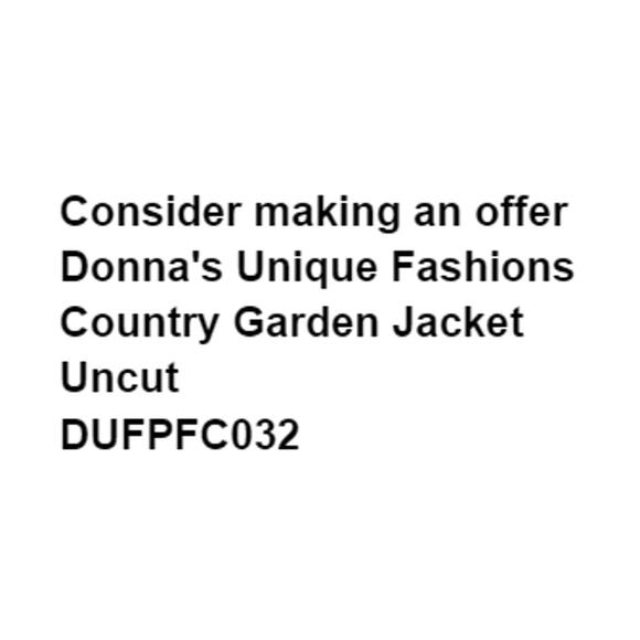 Donnas Unique Fashions DUFPFC032 Pattern Country Garden Jacket Uncut Folkart - Picture 3 of 5